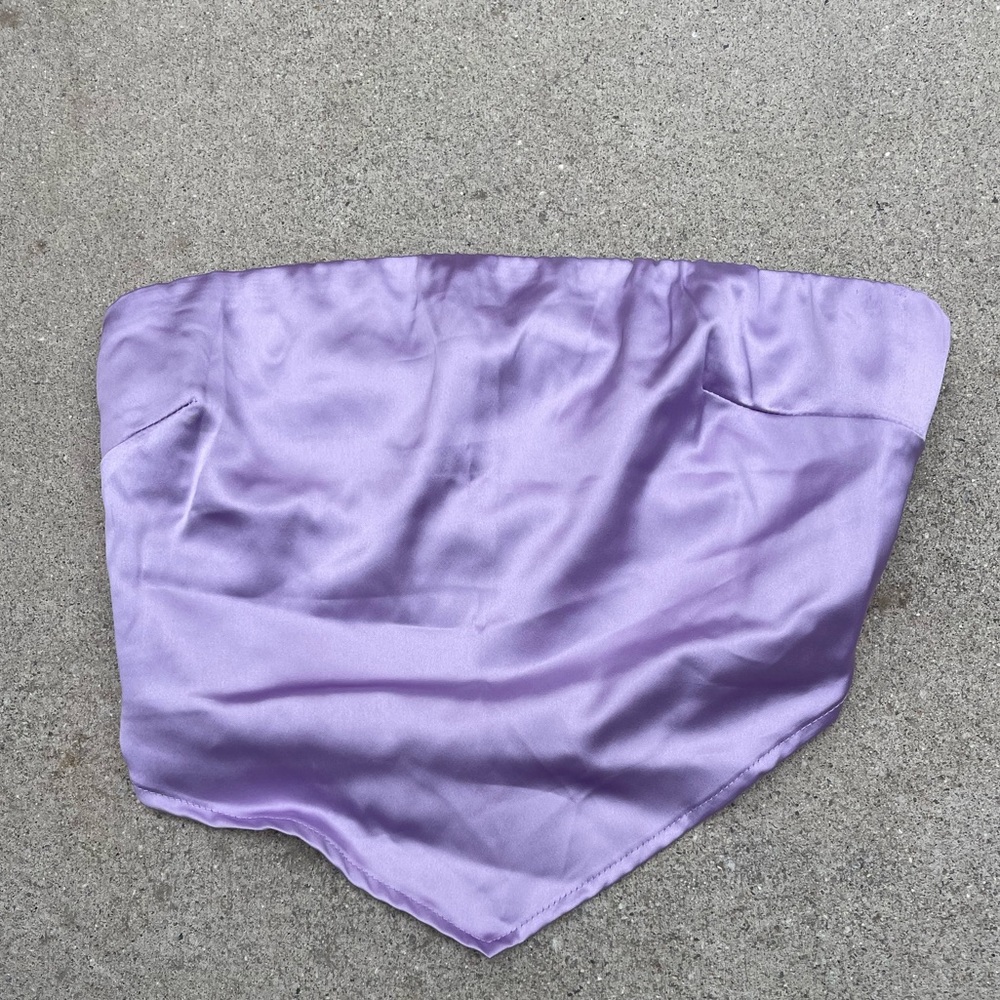 Satin Purple Tie Top